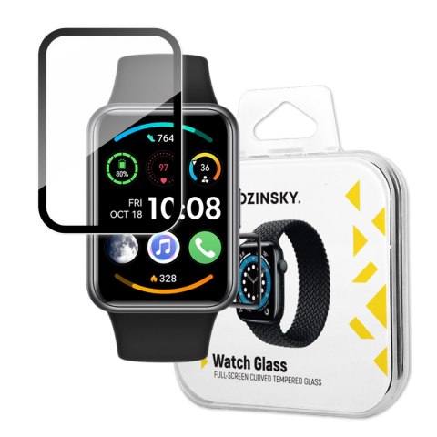 Szkło hartowane 9H na cały ekran Huawei Watch Fit 2 z czarną ramką Full Glue Szkło hartowane 9H na cały ekran Huawei Watch Fit 2 z czarną ramką Full Glue
