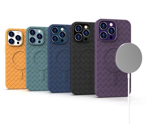 Etui pokrowiec plecionka do iPhone 13 Pro z MagSafe Woven Case granatowy Etui pokrowiec plecionka do iPhone 13 Pro z MagSafe Woven Case granatowy