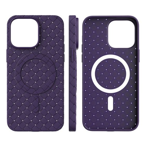 Etui pokrowiec plecionka do iPhone 14 Pro z MagSafe Woven Case fioletowy Etui pokrowiec plecionka do iPhone 14 Pro z MagSafe Woven Case fioletowy