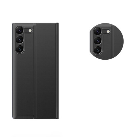 Etui pokrowiec do Samsung S24 z magnetyczą klapką New Sleep View Case czarne Etui pokrowiec do Samsung S24 z magnetyczą klapką New Sleep View Case czarne