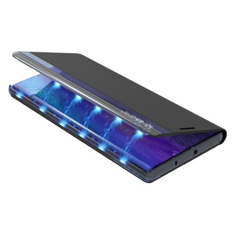 Etui pokrowiec do Samsung S24 z magnetyczą klapką New Sleep View Case czarne Etui pokrowiec do Samsung S24 z magnetyczą klapką New Sleep View Case czarne