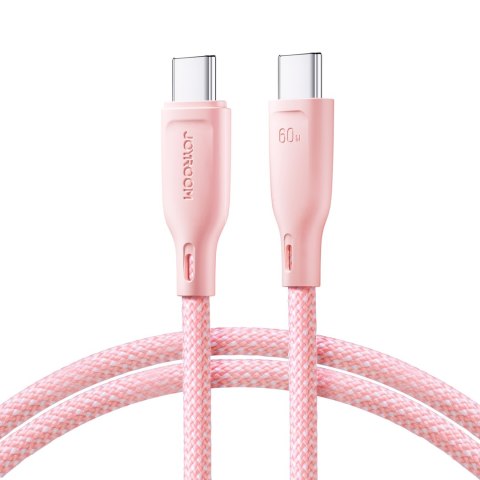 Kabel przewód USB-C 60W szybki transfer Multi-Color Series 1m różowy Kabel przewód USB-C 60W szybki transfer Multi-Color Series 1m różowy