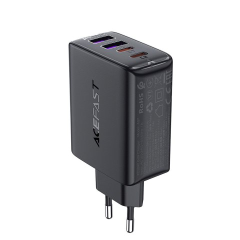 Ładowarka sieciowa PD 45W GaN z 4 portami 2x USB-C + 2x USB-A czarna Ładowarka sieciowa PD 45W GaN z 4 portami 2x USB-C + 2x USB-A czarna