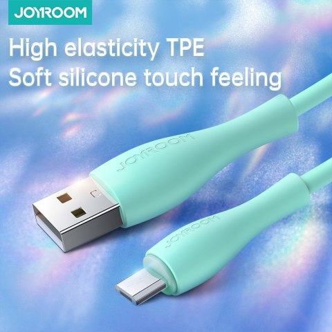 Kabel przewód USB-A - microUSB 3A wskaźnik ładowania 2m zielony Kabel przewód USB-A - microUSB 3A wskaźnik ładowania 2m zielony