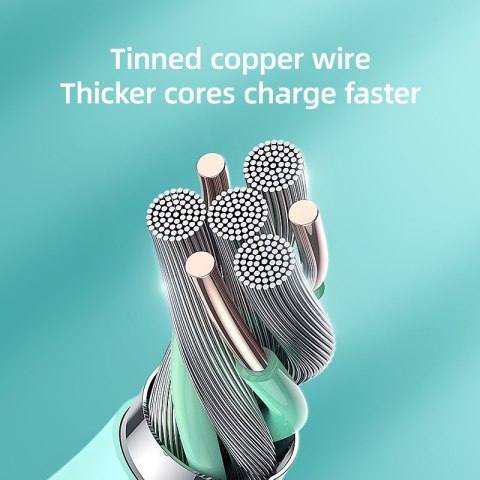 Kabel przewód USB-A - microUSB 3A wskaźnik ładowania 2m zielony Kabel przewód USB-A - microUSB 3A wskaźnik ładowania 2m zielony