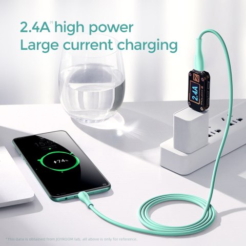 Kabel przewód USB-A - microUSB 3A wskaźnik ładowania 2m zielony Kabel przewód USB-A - microUSB 3A wskaźnik ładowania 2m zielony