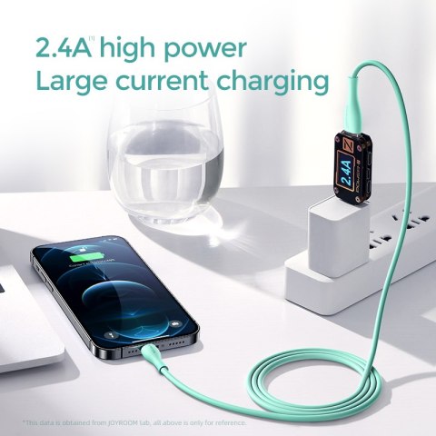 Kabel przewód do iPhone USB-A - Lightning 3A wskaźnik ładowania 2m zielony Kabel przewód do iPhone USB-A - Lightning 3A wskaźnik ładowania 2m zielony