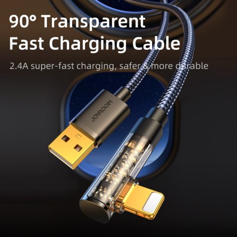 Kabel przewód kątowy do iPhone USB-A - Ligtning 2.4A 1.2m niebieski Kabel przewód kątowy do iPhone USB-A - Ligtning 2.4A 1.2m niebieski