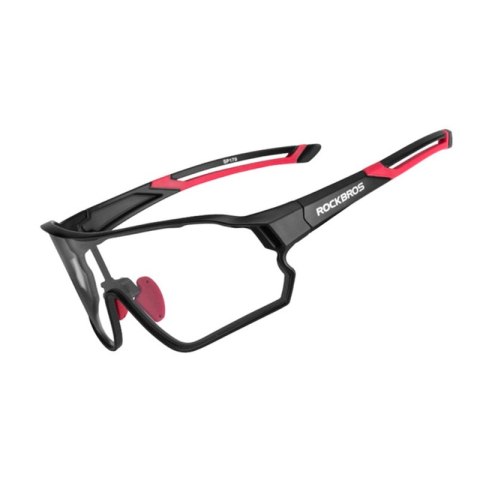 Okulary rowerowe fotochromowe z ramką i filtrami UV 400 UVA i UVB czarno-czerwone Okulary rowerowe fotochromowe z ramką i filtrami UV 400 UVA i UVB czarno-czerwone
