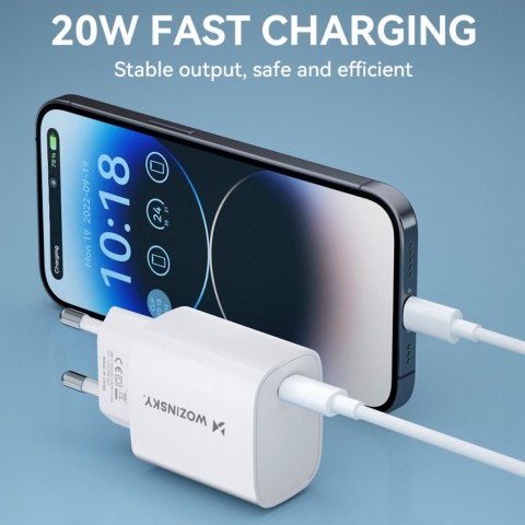 Ładowarka sieciowa 20W USB-C 100-240V biała Ładowarka sieciowa 20W USB-C 100-240V biała