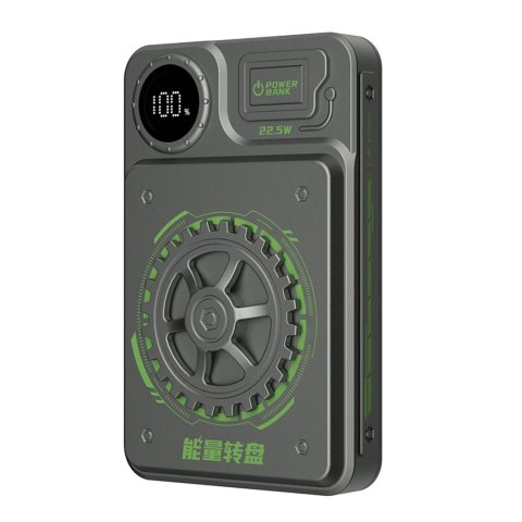 Stylowy powerbank 10000mAh 22.5W USB-A / USB-C z wyświetlaczem szary Stylowy powerbank 10000mAh 22.5W USB-A / USB-C z wyświetlaczem szary