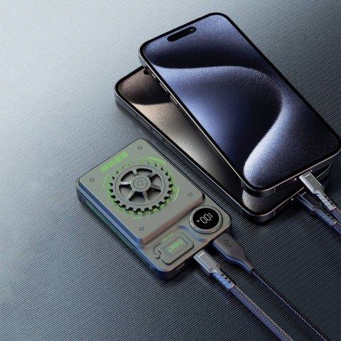 Stylowy powerbank 10000mAh 22.5W USB-A / USB-C z wyświetlaczem szary Stylowy powerbank 10000mAh 22.5W USB-A / USB-C z wyświetlaczem szary