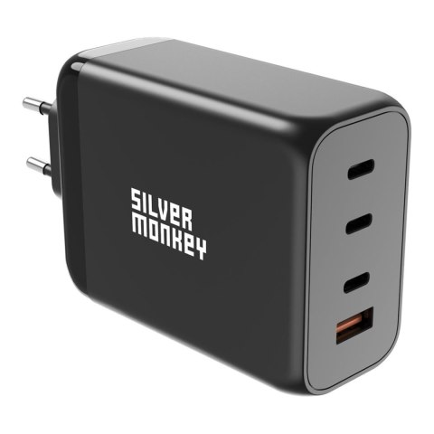 Mocna ładowarka GaN 200W 3xUSB-C PD USB-A QC 3.0 czarna Mocna ładowarka GaN 200W 3xUSB-C PD USB-A QC 3.0 czarna