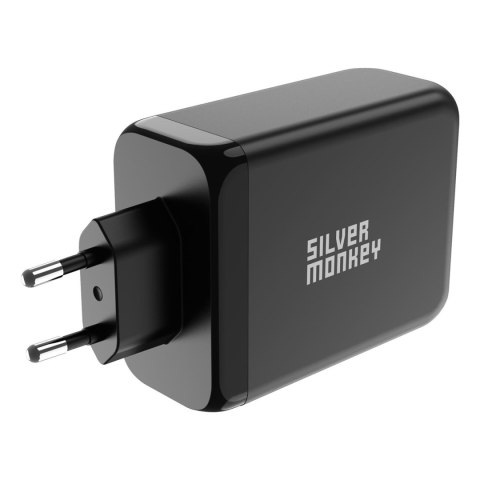 Mocna ładowarka GaN 200W 3xUSB-C PD USB-A QC 3.0 czarna Mocna ładowarka GaN 200W 3xUSB-C PD USB-A QC 3.0 czarna