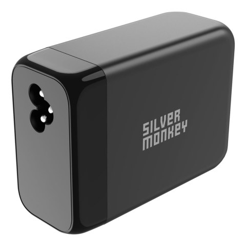 Mocna ładowarka sieciowa GaN 200W z kablem zasilającym 3xUSB-C PD USB-A QC 3.0 czarna Mocna ładowarka sieciowa GaN 200W z kablem zasilającym 3xUSB-C PD USB-A QC 3.0 czarna