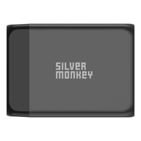 Mocna ładowarka sieciowa GaN 200W z kablem zasilającym 3xUSB-C PD USB-A QC 3.0 czarna Mocna ładowarka sieciowa GaN 200W z kablem zasilającym 3xUSB-C PD USB-A QC 3.0 czarna