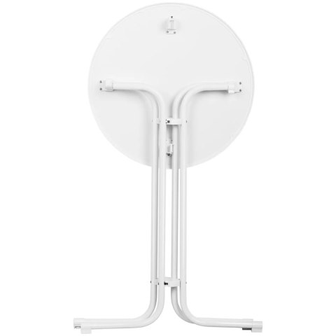 Stół stolik barowy okrągły wysoki składany śr. 80 cm wys. 110 cm biały Stół stolik barowy okrągły wysoki składany śr. 80 cm wys. 110 cm biały