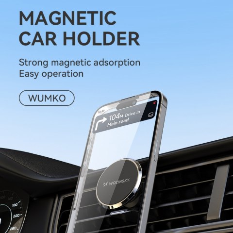 Uchwyt na telefon magnetyczny na kratkę nawiewu do samochodu czarny Uchwyt na telefon magnetyczny na kratkę nawiewu do samochodu czarny