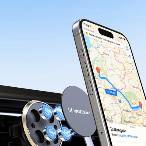 Uchwyt na telefon magnetyczny na kratkę nawiewu do samochodu czarny Uchwyt na telefon magnetyczny na kratkę nawiewu do samochodu czarny