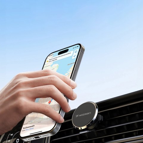 Uchwyt na telefon magnetyczny na kratkę nawiewu do samochodu czarny Uchwyt na telefon magnetyczny na kratkę nawiewu do samochodu czarny