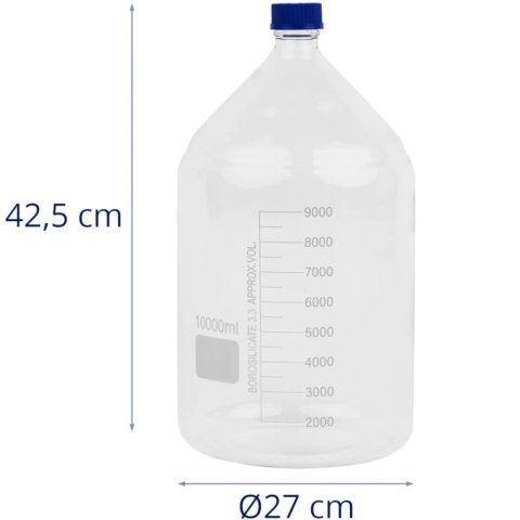 Butelka laboratoryjna ze szkła borokrzemowego 3.3 10 l Butelka laboratoryjna ze szkła borokrzemowego 3.3 10 l