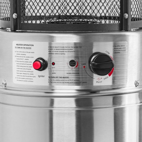 Lampa grzewcza promiennik ciepła gazowy tarasowy 11 kW 182 cm - srebrny Lampa grzewcza promiennik ciepła gazowy tarasowy 11 kW 182 cm - srebrny