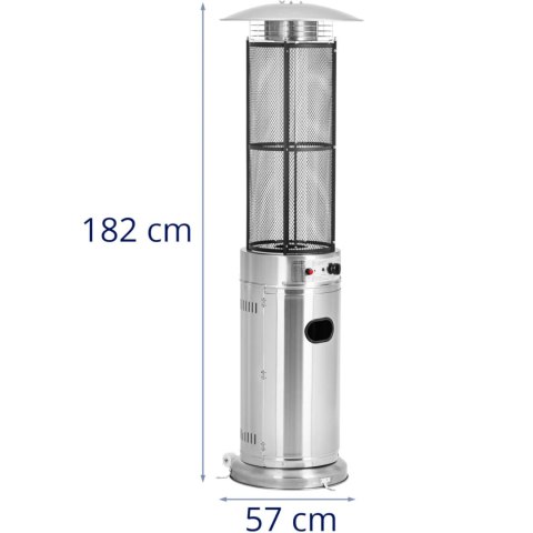 Lampa grzewcza promiennik ciepła gazowy tarasowy 11 kW 182 cm - srebrny Lampa grzewcza promiennik ciepła gazowy tarasowy 11 kW 182 cm - srebrny