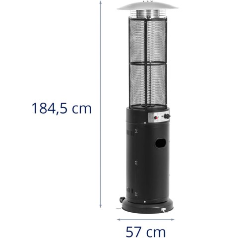 Lampa grzewcza promiennik ciepła gazowy tarasowy 11 kW 1845 mm - czarny Lampa grzewcza promiennik ciepła gazowy tarasowy 11 kW 1845 mm - czarny