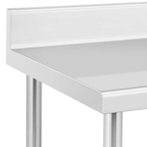 Stół blat roboczy przyścienny z rantem na kółkach 2 poziomy 60 x 80 cm STAL Stół blat roboczy przyścienny z rantem na kółkach 2 poziomy 60 x 80 cm STAL