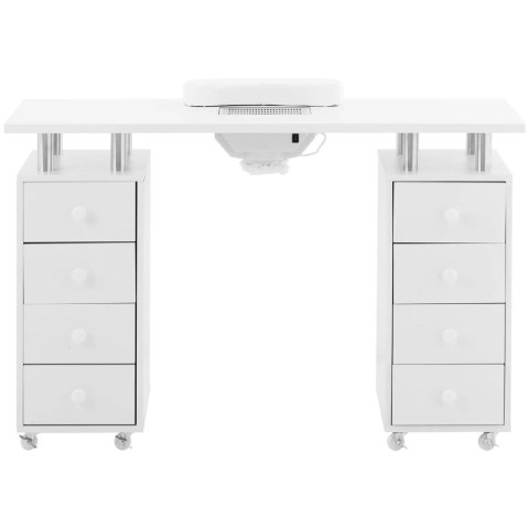 Biurko kosmetyczne do manicure z pochłaniaczem 8 szuflad 119 x 45 x 77 cm Biurko kosmetyczne do manicure z pochłaniaczem 8 szuflad 119 x 45 x 77 cm