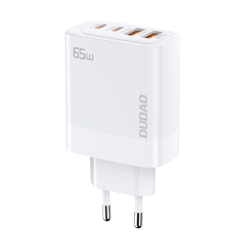 Ładowarka sieciowa GaN 2x USB-A / 2xUSB-C PD 65W biała Ładowarka sieciowa GaN 2x USB-A / 2xUSB-C PD 65W biała