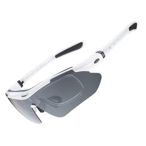Okulary rowerowe fotochromowe z filtrem UV 400 białe Okulary rowerowe fotochromowe z filtrem UV 400 białe
