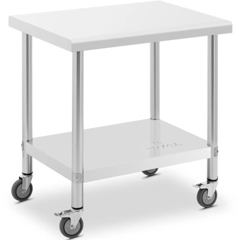 Stół blat roboczy na kółkach 2 poziomy 60 x 80 cm STAL do 135 kg Stół blat roboczy na kółkach 2 poziomy 60 x 80 cm STAL do 135 kg