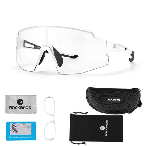 Okulary rowerowe fotochromowe z filtrami UV 400 UVA i UVB białe Okulary rowerowe fotochromowe z filtrami UV 400 UVA i UVB białe