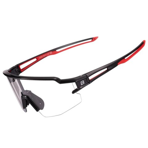 Okulary rowerowe fotochromowe z filtrami UV 400 UVA i UVB czarno-czerwone Okulary rowerowe fotochromowe z filtrami UV 400 UVA i UVB czarno-czerwone
