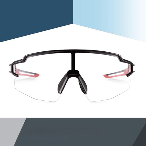 Okulary rowerowe fotochromowe z filtrami UV 400 UVA i UVB czarno-czerwone Okulary rowerowe fotochromowe z filtrami UV 400 UVA i UVB czarno-czerwone