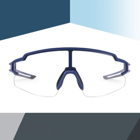 Okulary rowerowe fotochromowe z filtrami UV 400 UVA i UVB niebieskie Okulary rowerowe fotochromowe z filtrami UV 400 UVA i UVB niebieskie