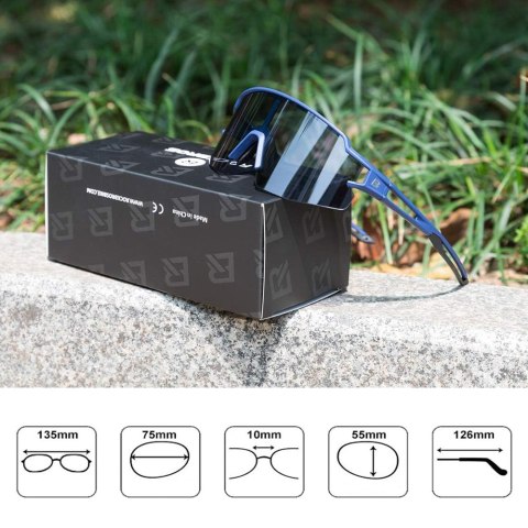 Okulary rowerowe fotochromowe z filtrami UV 400 UVA i UVB niebieskie Okulary rowerowe fotochromowe z filtrami UV 400 UVA i UVB niebieskie