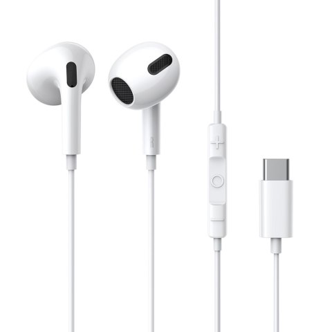 Douszne słuchawki na kablu z mikrofonem USB-C Encok C17 białe Douszne słuchawki na kablu z mikrofonem USB-C Encok C17 białe