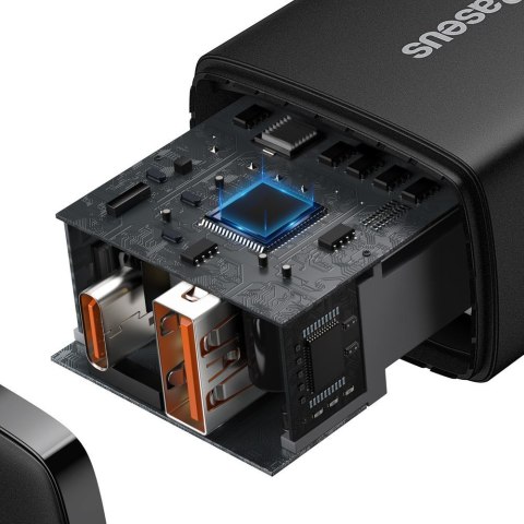 Szybka ładowarka sieciowa Compact USB USB-C 20W 3A PD QC 3.0 czarny