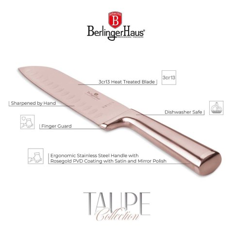STALOWY NÓŻ SANTOKU BERLINGER HAUS 17,5cm BH-2935 ROSE GOLD STALOWY NÓŻ SANTOKU BERLINGER HAUS 17,5cm BH-2935 ROSE GOLD