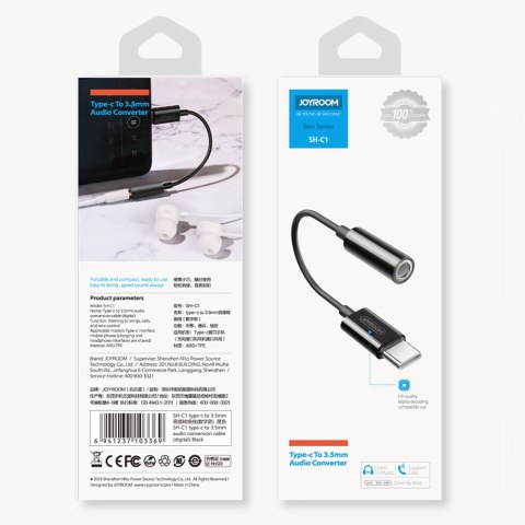 Adapter przejściówka do słuchawek 3.5 mm mini jack żeński - USB-C męski biały Adapter przejściówka do słuchawek 3.5 mm mini jack żeński - USB-C męski biały