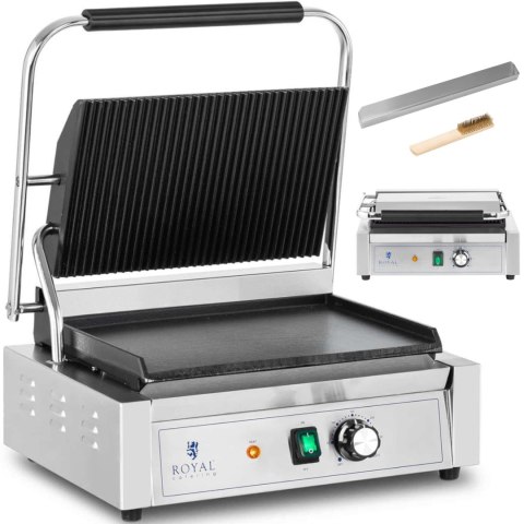 Grill kontaktowy elektryczny płyta gładka i ryflowana 33 x 22 cm 2200 W Grill kontaktowy elektryczny płyta gładka i ryflowana 33 x 22 cm 2200 W