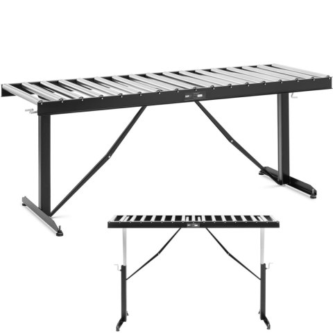 Podajnik rolkowy z regulacją wysokości do 200kg 17 rolek 540x35mm 178cm Podajnik rolkowy z regulacją wysokości do 200kg 17 rolek 540x35mm 178cm