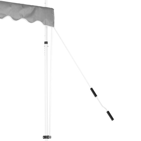 Markiza balkonowa tarasowa rozporowa zwijana ręcznie 250 x 120 cm - szara Markiza balkonowa tarasowa rozporowa zwijana ręcznie 250 x 120 cm - szara