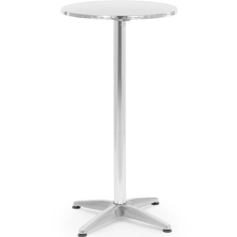 Stół stolik barowy okrągły wysoki składany śr. 60 cm 115 cm srebrny Stół stolik barowy okrągły wysoki składany śr. 60 cm 115 cm srebrny