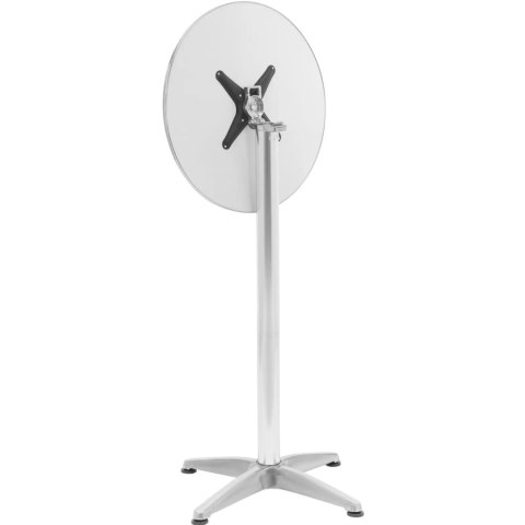 Stół stolik barowy okrągły wysoki składany śr. 60 cm 115 cm srebrny Stół stolik barowy okrągły wysoki składany śr. 60 cm 115 cm srebrny