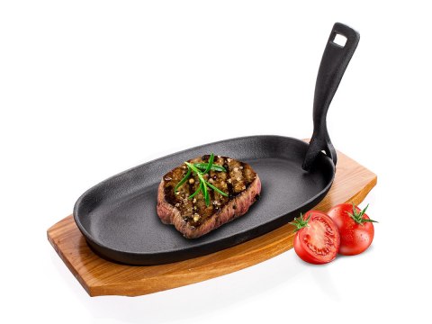 TALERZ PÓŁMISEK PATELNIA ŻELIWNA Z DESKĄ BANQUET GRADA TALERZ PÓŁMISEK PATELNIA ŻELIWNA Z DESKĄ BANQUET GRADA