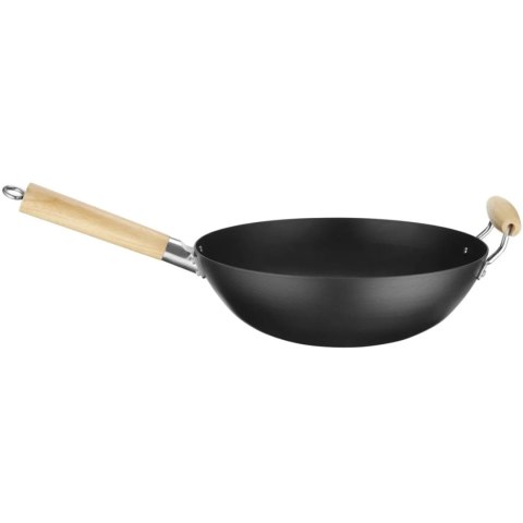 Wok ze stali węglowej z drewnianymi uchwytami śr. 324 mm Wok ze stali węglowej z drewnianymi uchwytami śr. 324 mm