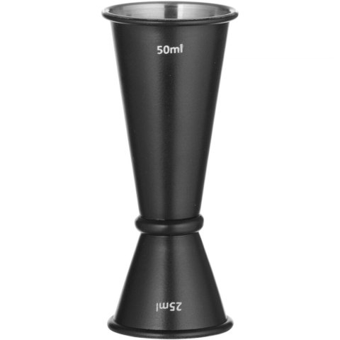 Miara barmańska dwustronna z pierścieniem 25 ml 50 ml - czarna Miara barmańska dwustronna z pierścieniem 25 ml 50 ml - czarna